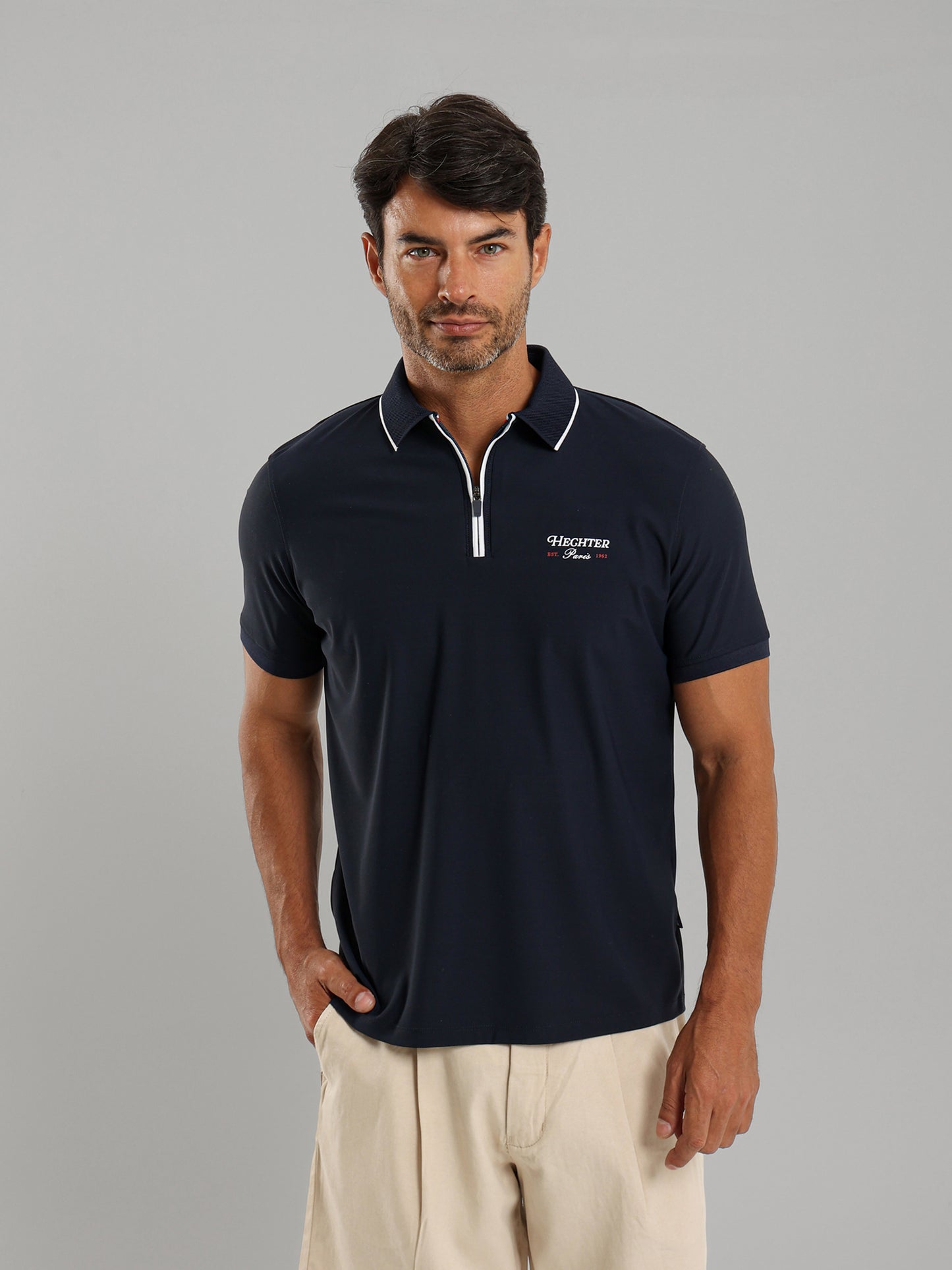 Zip-Neck Polo Shirt