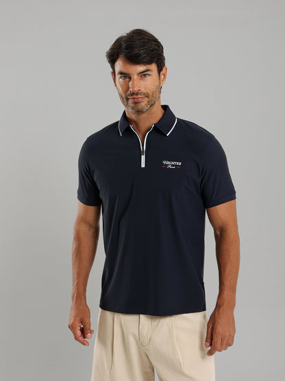 Zip-Neck Polo Shirt