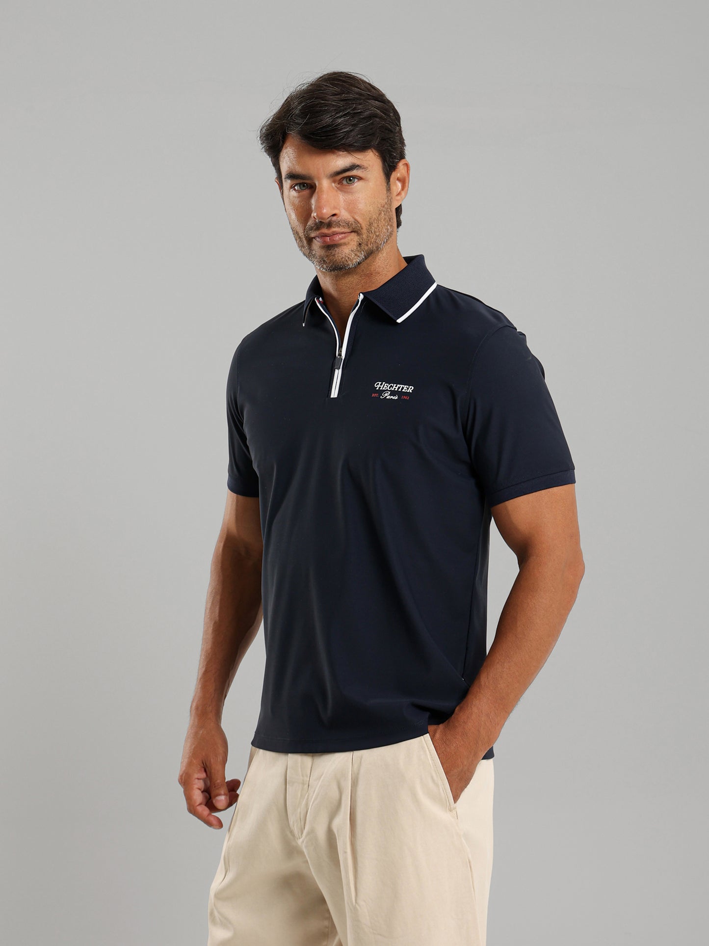 Zip-Neck Polo Shirt