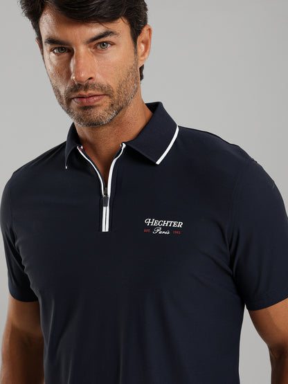 Zip-Neck Polo Shirt