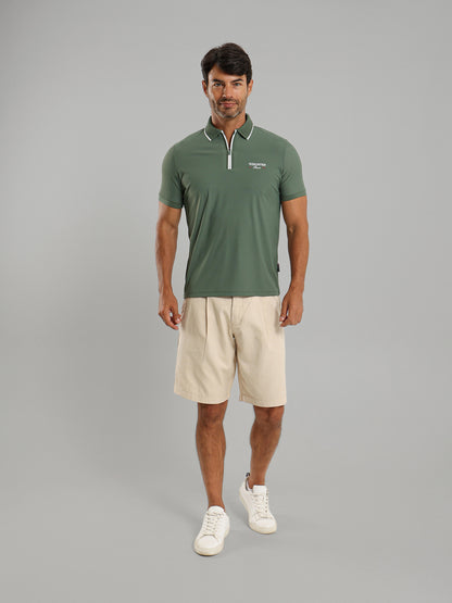 Zip-Neck Polo Shirt