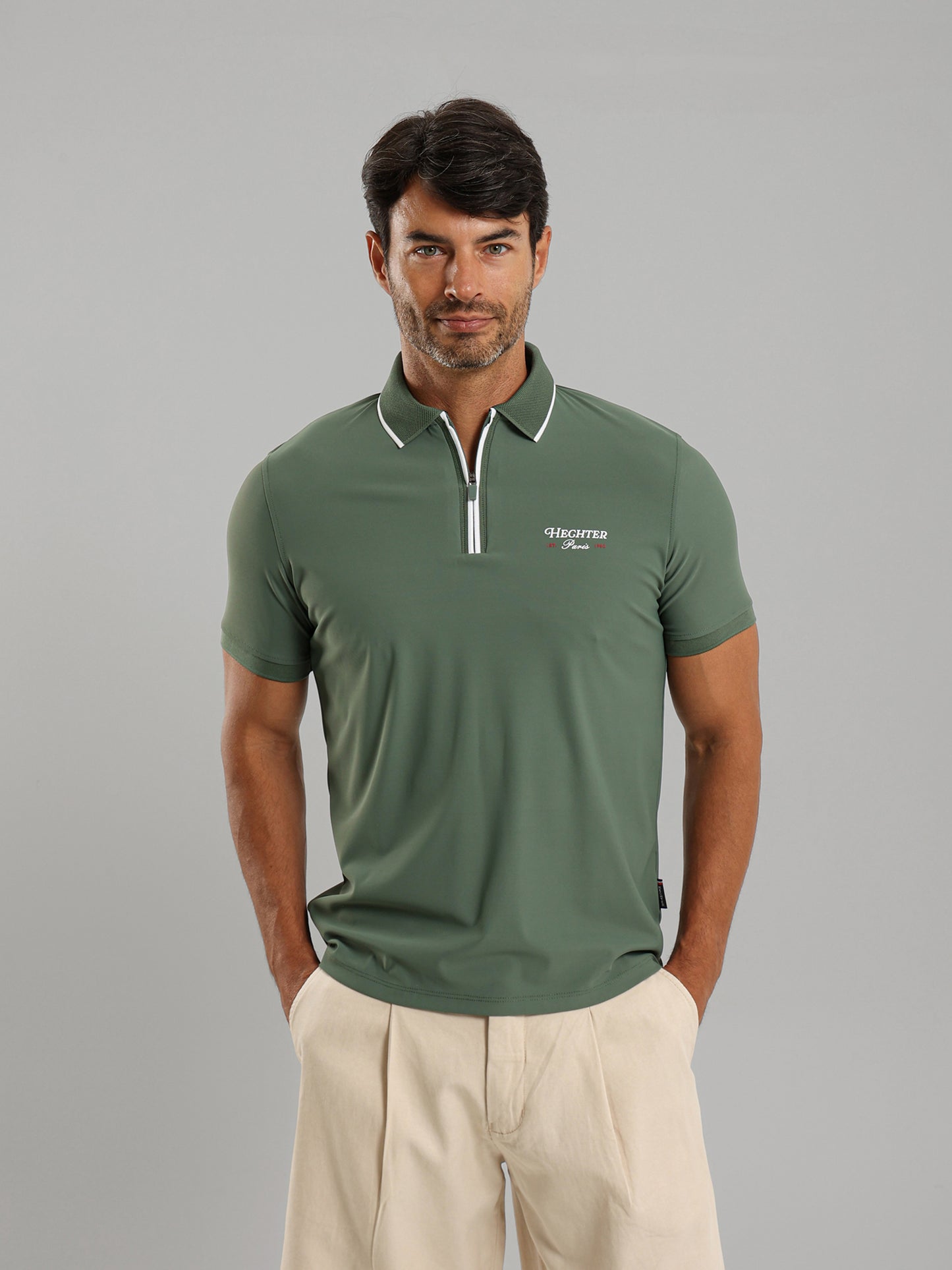 Zip-Neck Polo Shirt