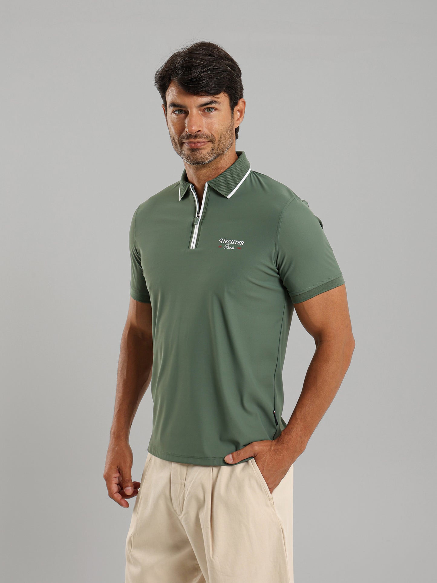 Zip-Neck Polo Shirt