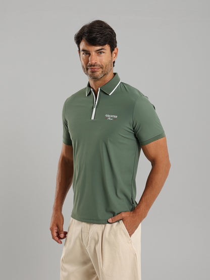 Zip-Neck Polo Shirt