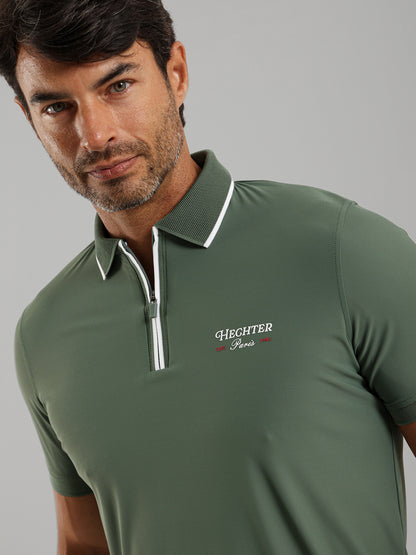 Zip-Neck Polo Shirt