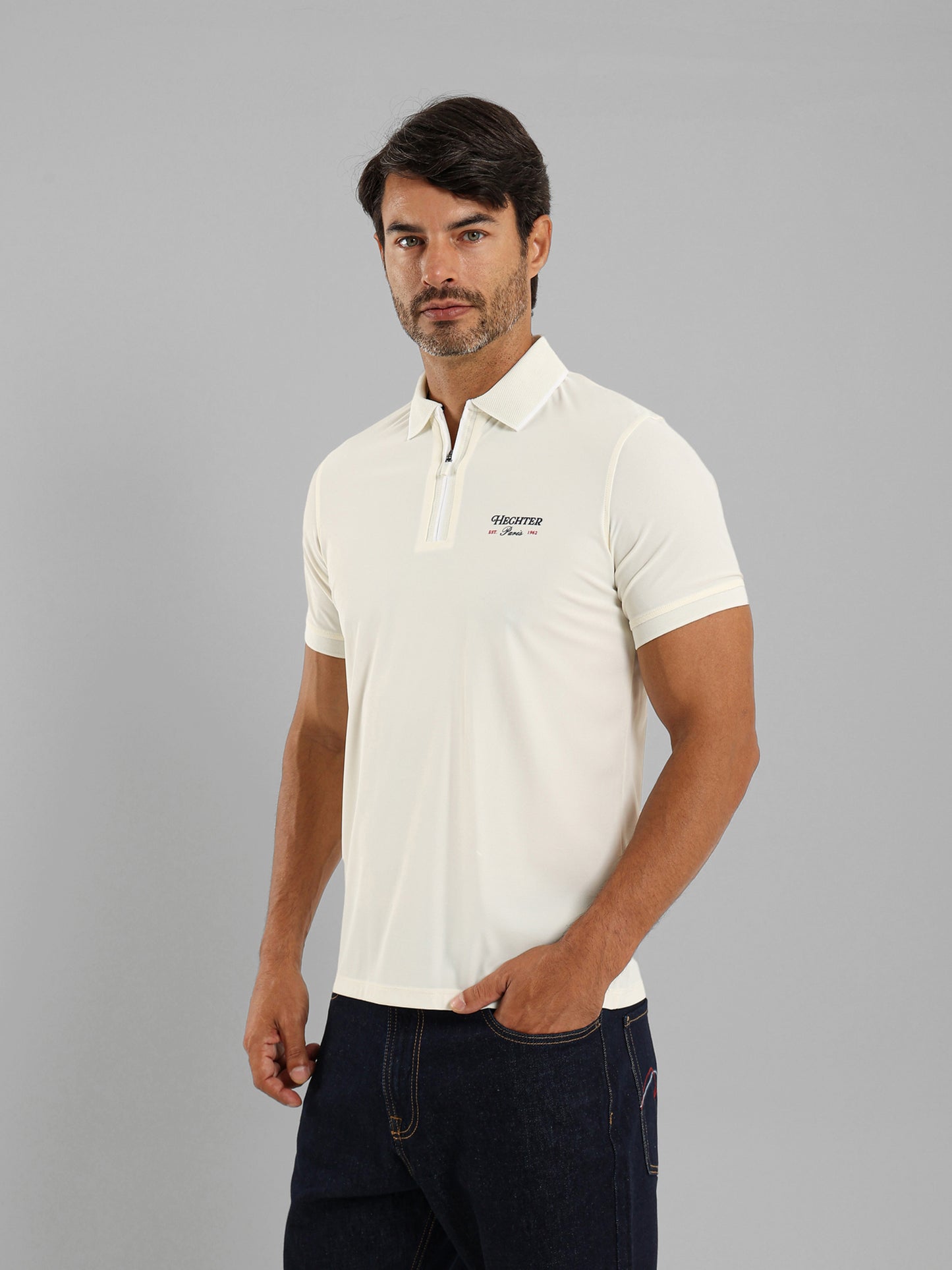 Zip-Neck Polo Shirt