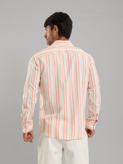 Kent Collar Striped Long Sleeve Shirt