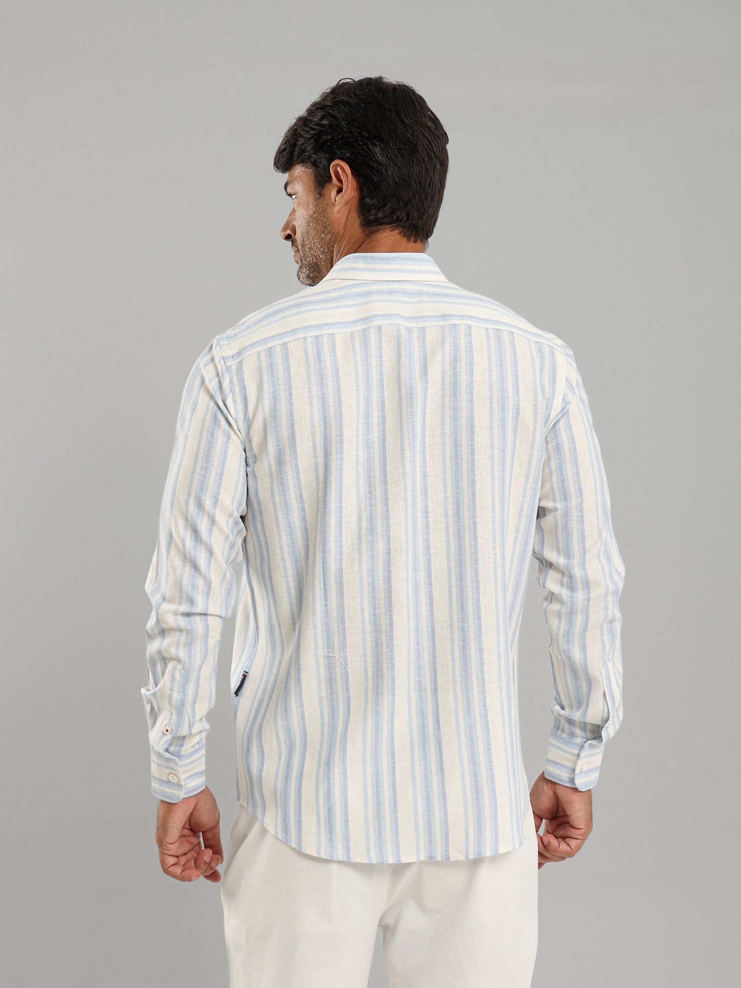 Kent Collar Striped Long Sleeve Shirt