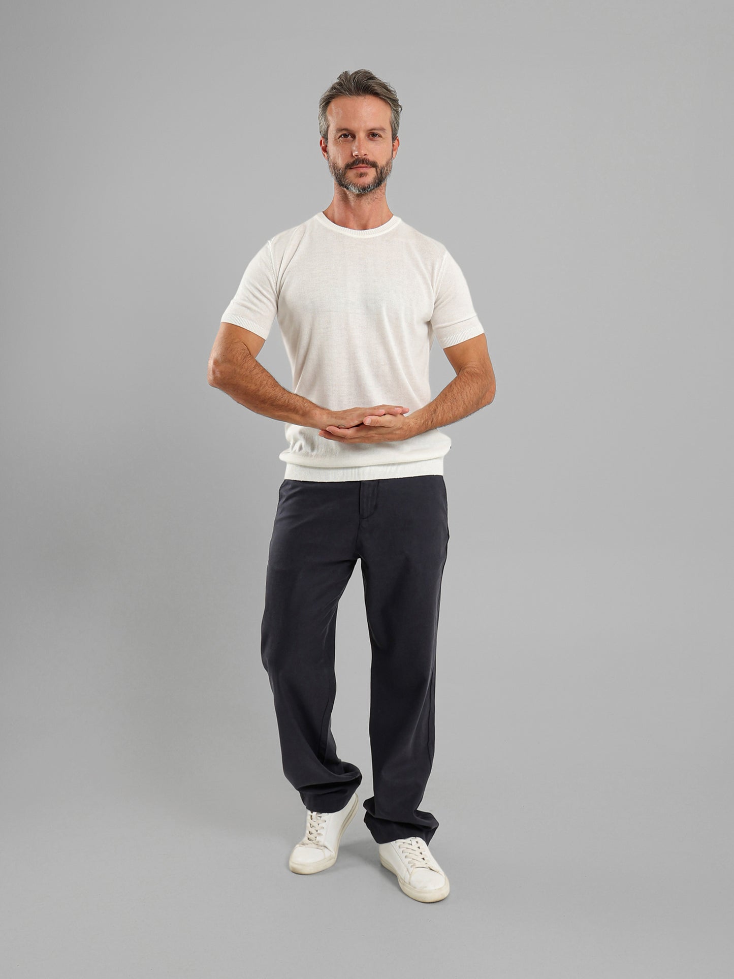 Crew Neck Knit T-Shirt