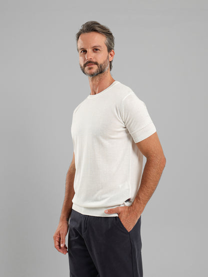 Crew Neck Knit T-Shirt