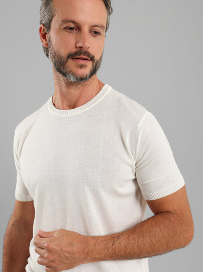 Crew Neck Knit T-Shirt