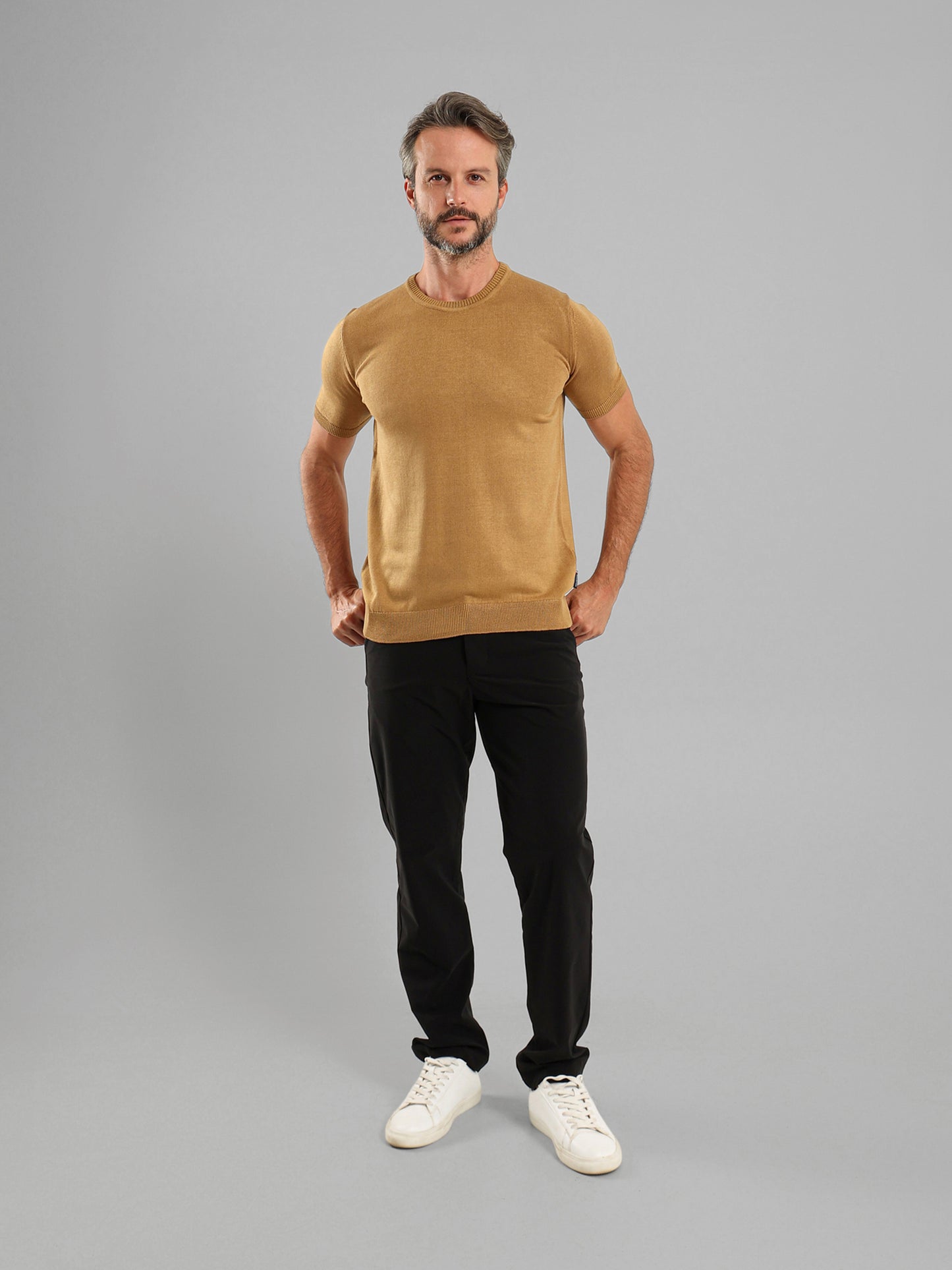 Crew Neck Knit T-Shirt
