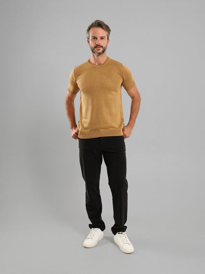 Crew Neck Knit T-Shirt