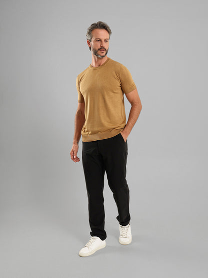 Crew Neck Knit T-Shirt