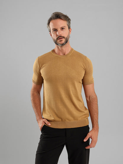 Crew Neck Knit T-Shirt