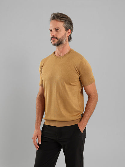 Crew Neck Knit T-Shirt