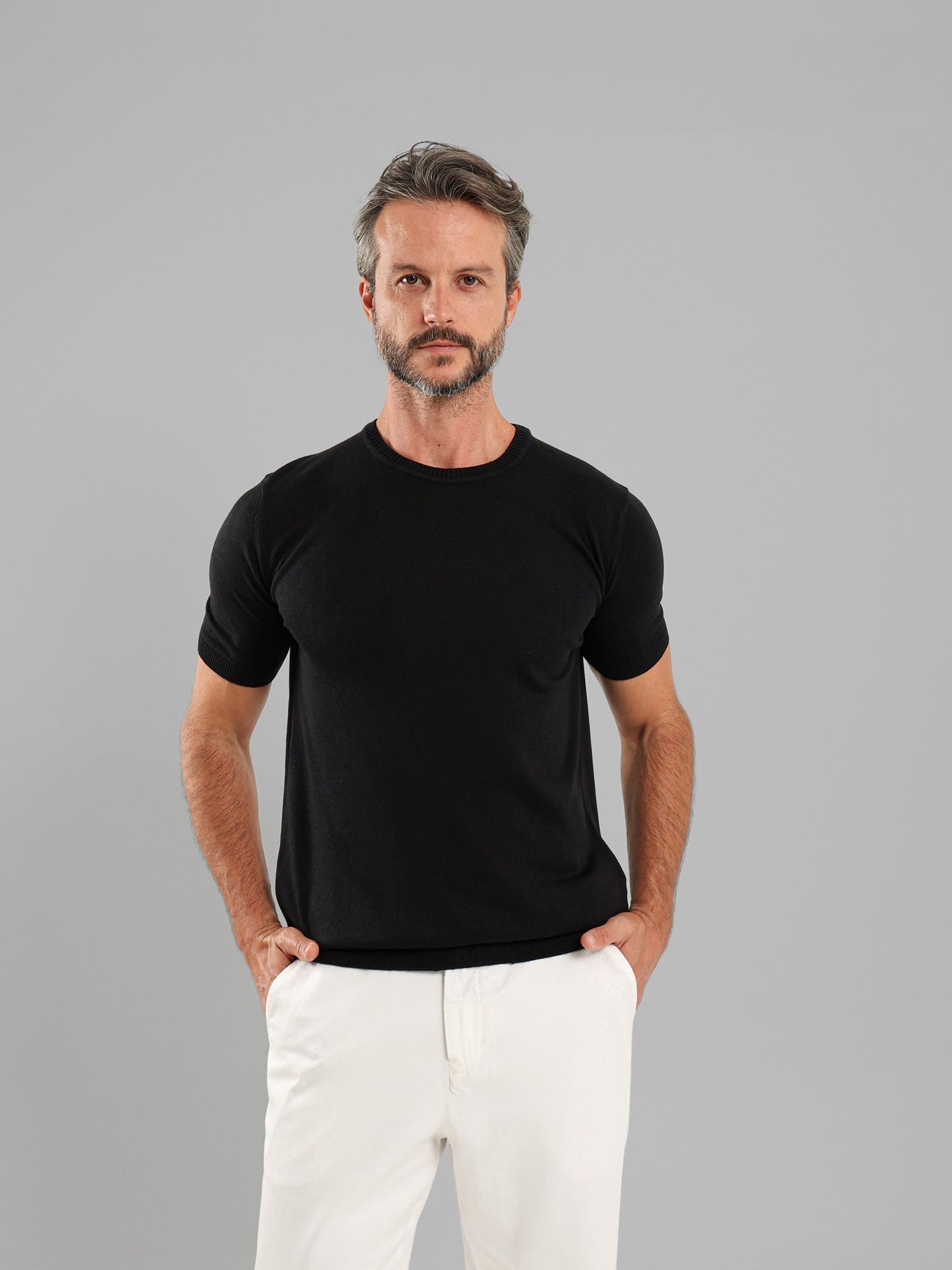 Crew Neck Knit T-Shirt