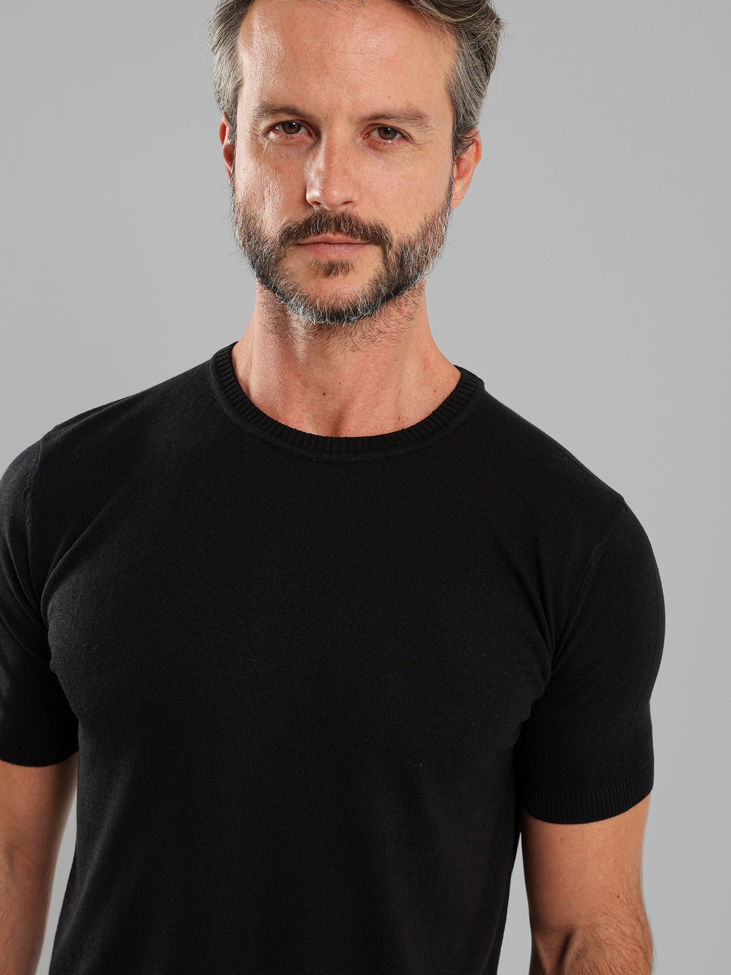 Crew Neck Knit T-Shirt