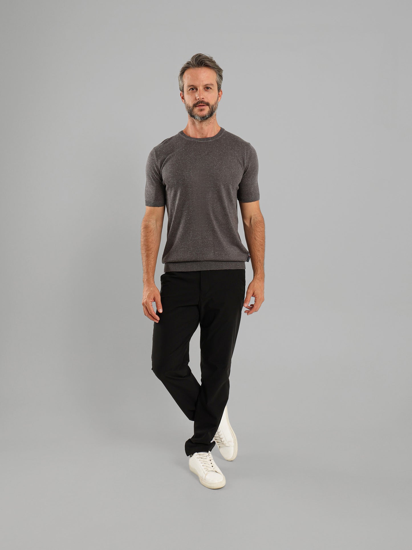 Crew Neck Knit T-Shirt