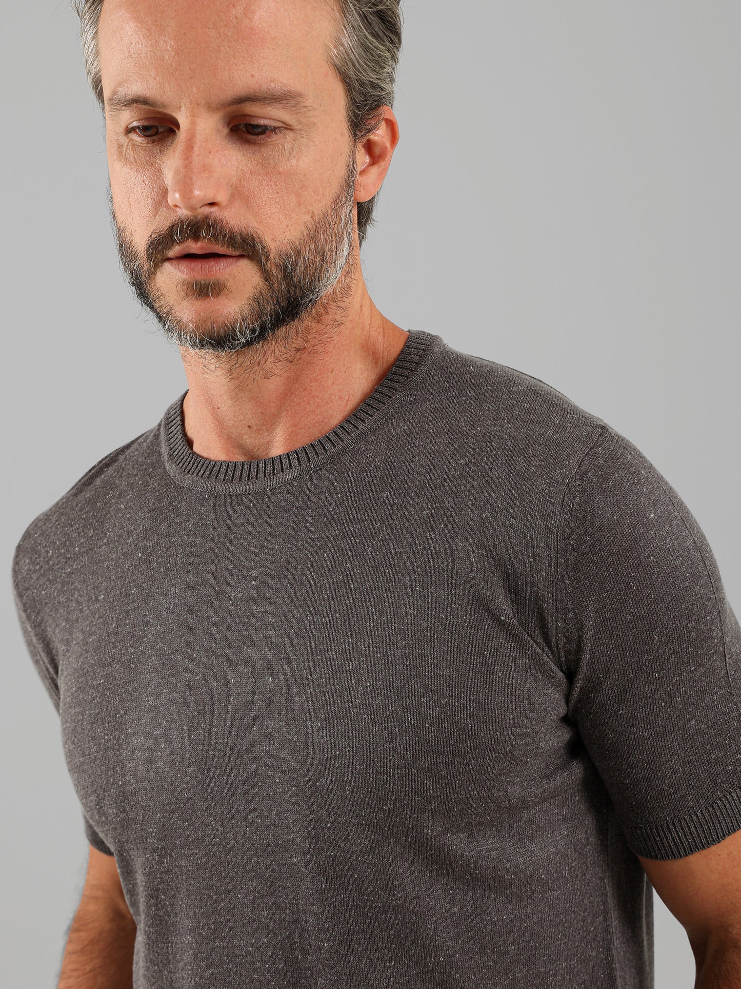 Crew Neck Knit T-Shirt