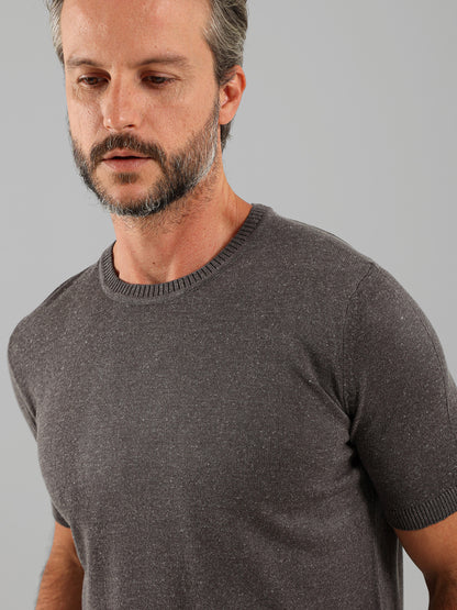 Crew Neck Knit T-Shirt