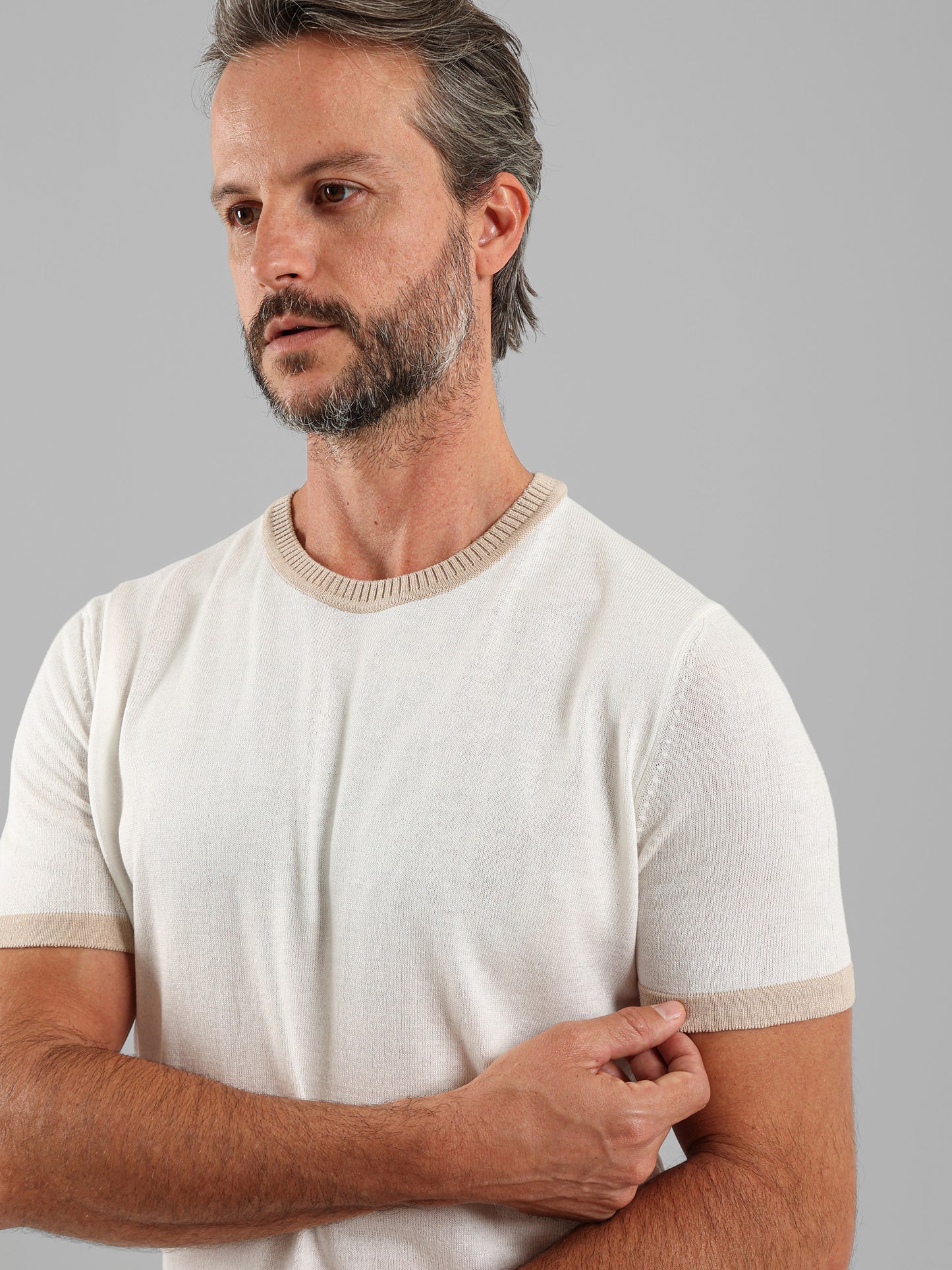 Ribbed Crew Neck Knit