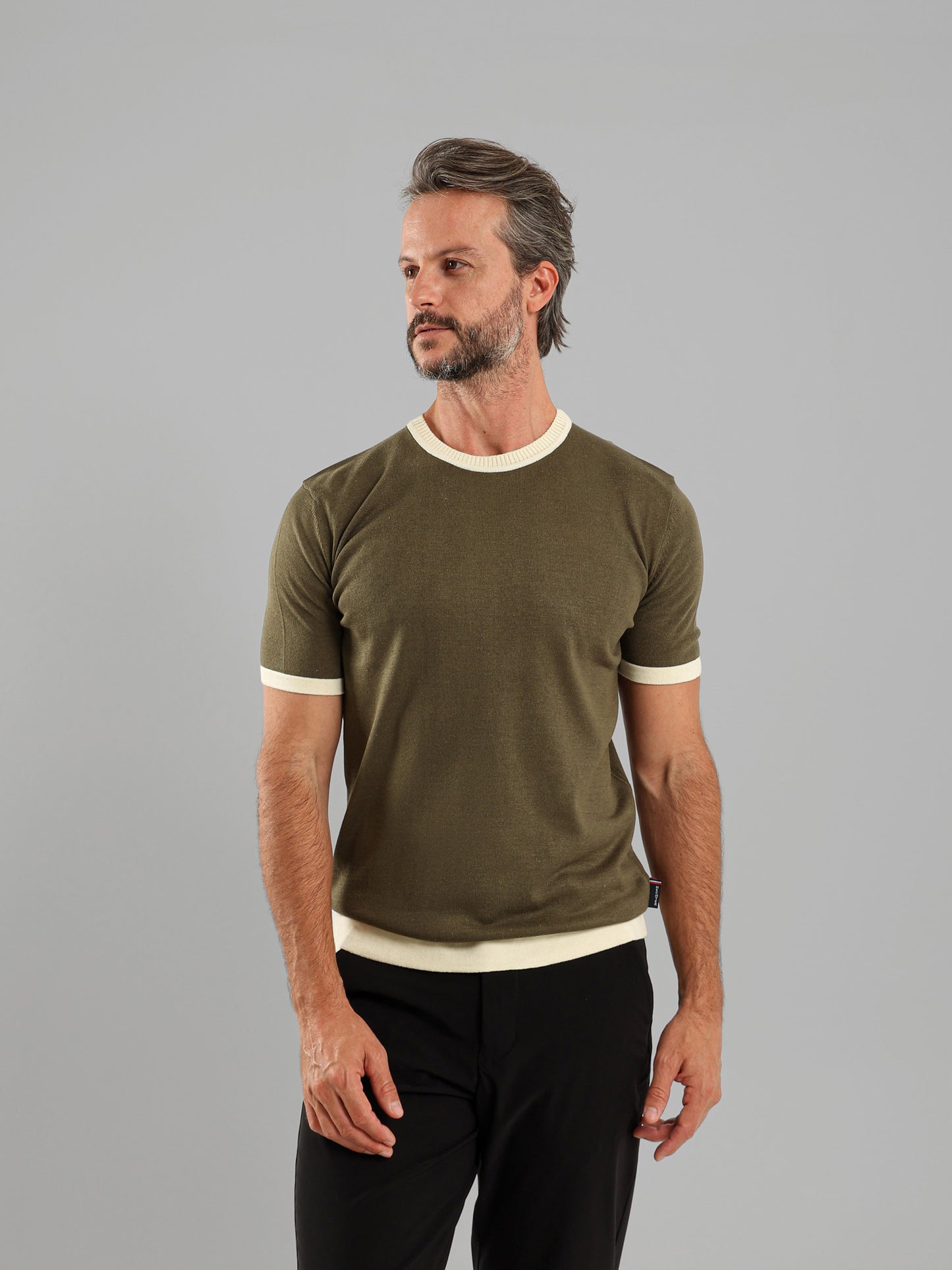 Ribbed Crew Neck Knit
