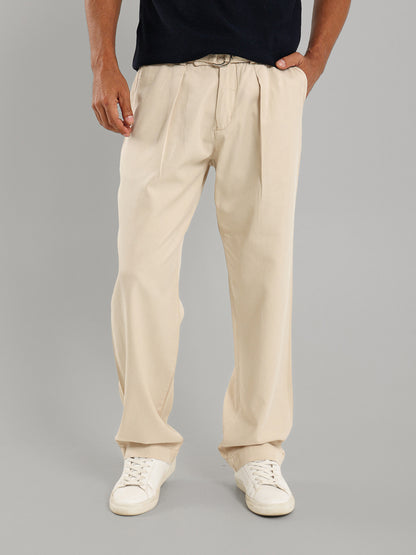 Cargo Belt Pressed Crease Pants