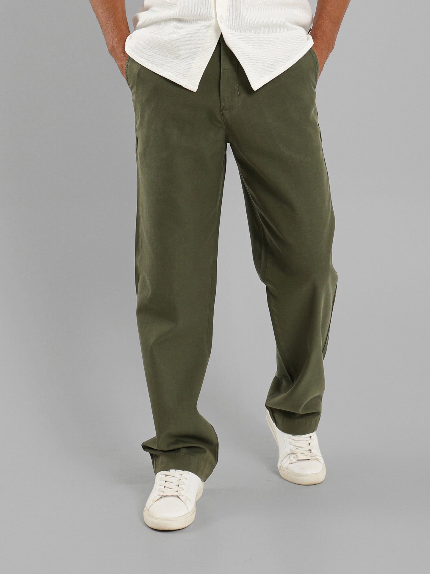 Cargo Belt Pressed Crease Pants
