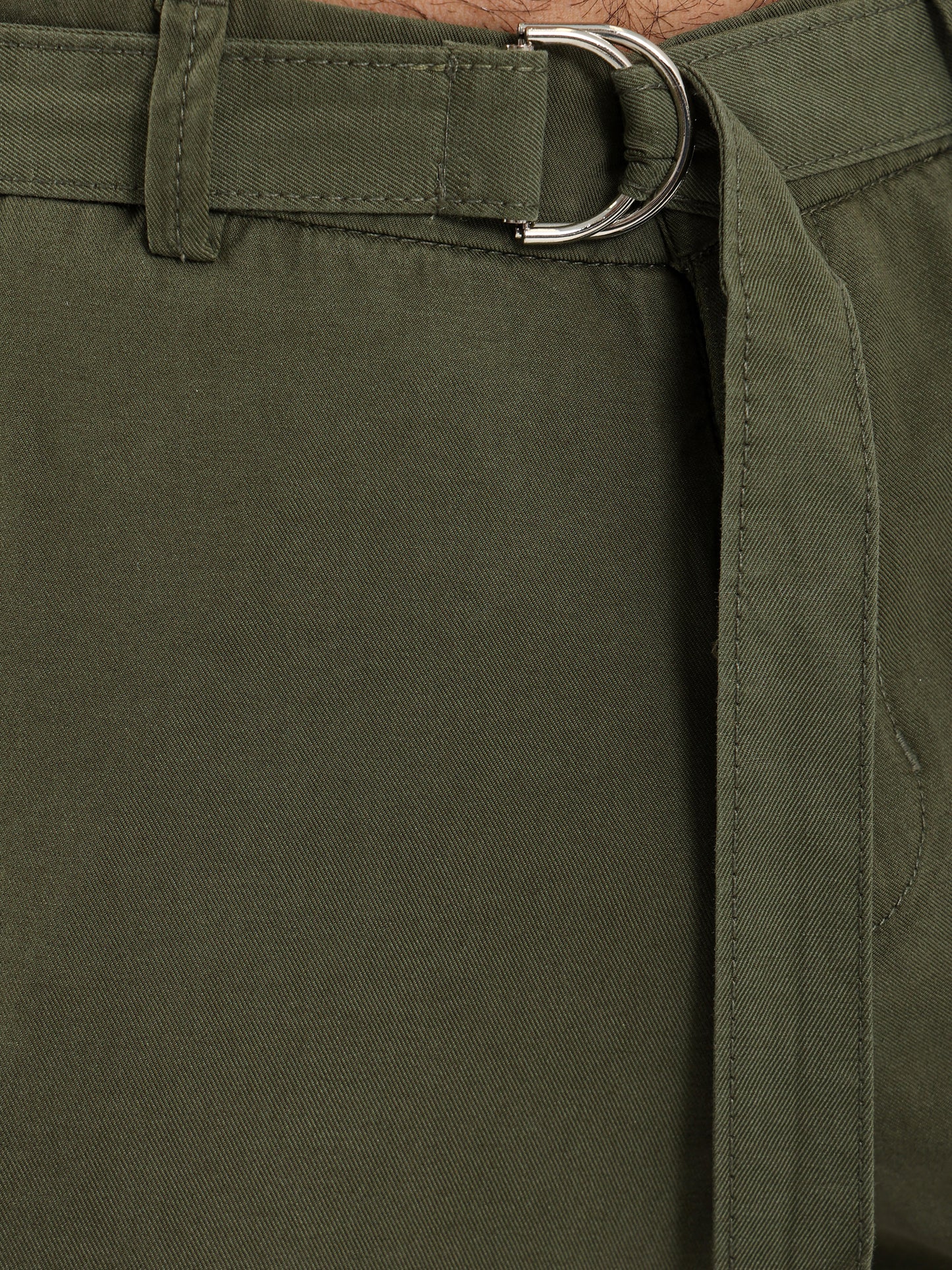 Cargo Belt Pressed Crease Pants