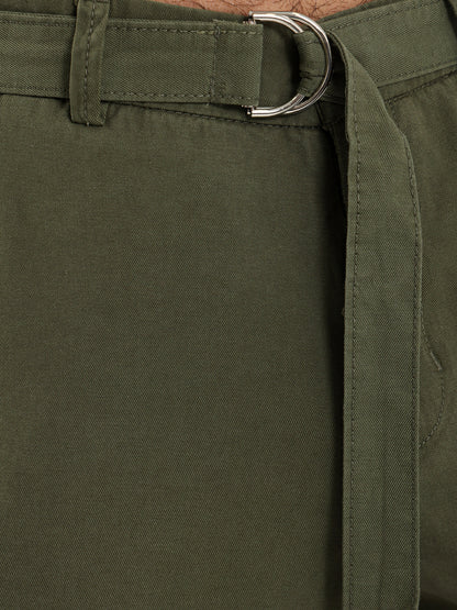 Cargo Belt Pressed Crease Pants