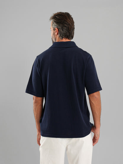 Two-Fabric Zip Shirt