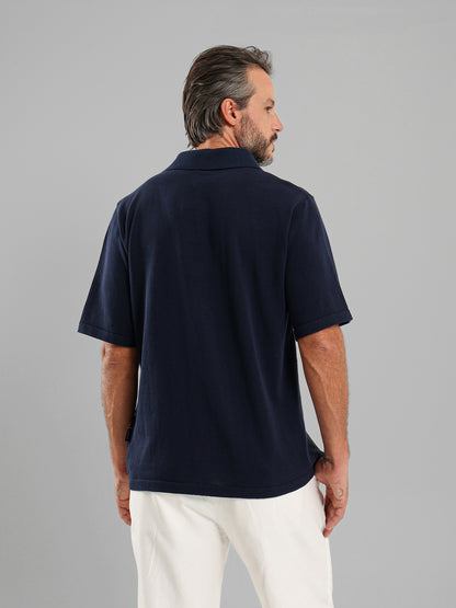 Two-Fabric Zip Shirt