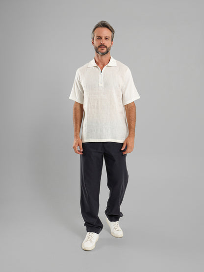 Two-Fabric Zip Shirt