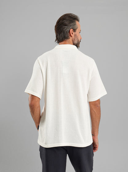 Two-Fabric Zip Shirt