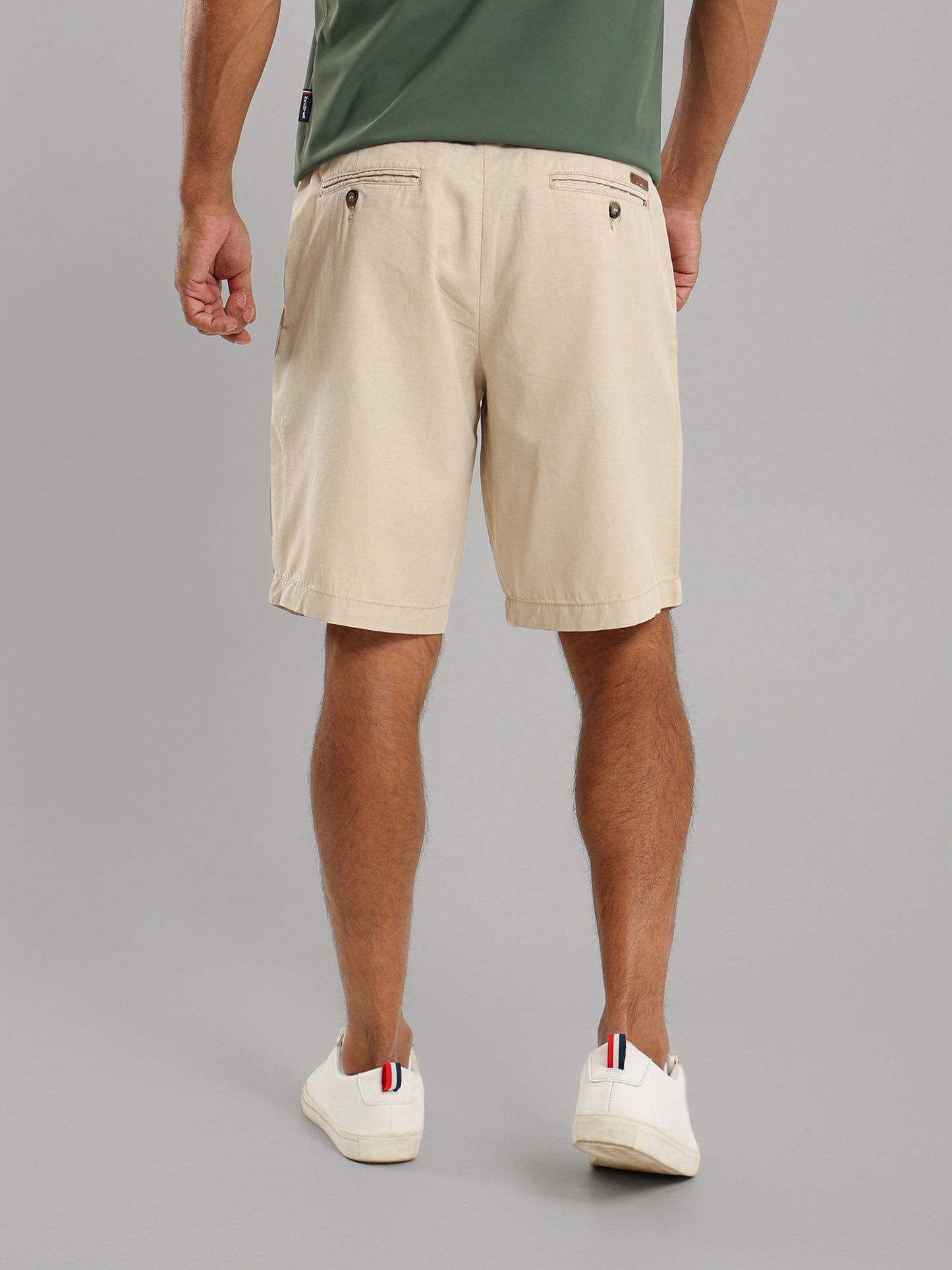 Front Pleats Shorts with Zip Secure Pocket