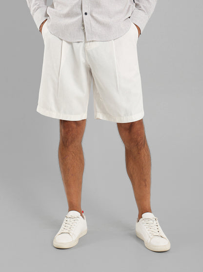 Front Pleats Shorts with Zip Secure Pocket