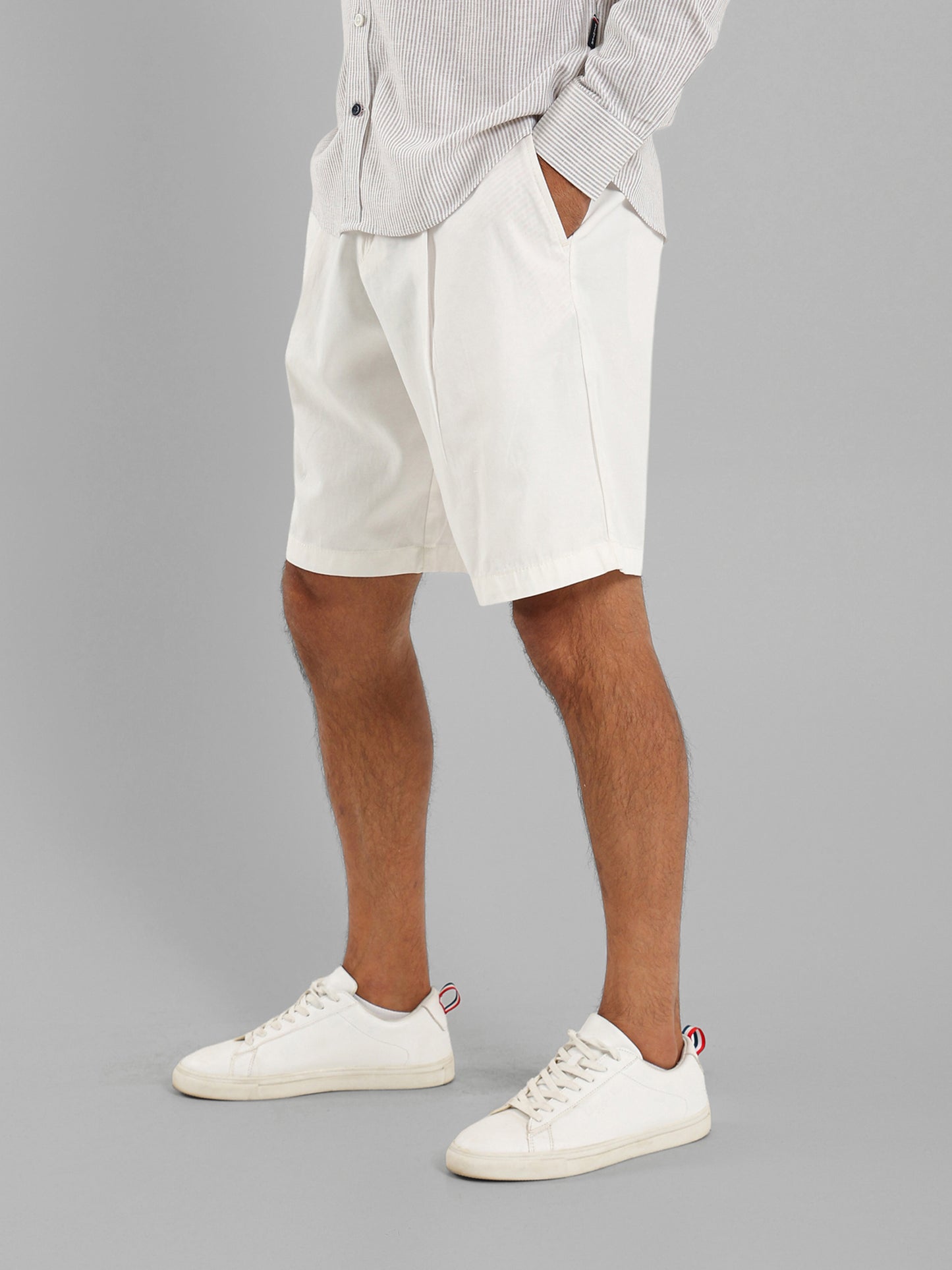 Front Pleats Shorts with Zip Secure Pocket