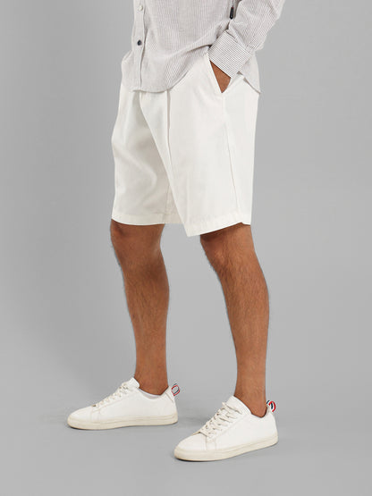 Front Pleats Shorts with Zip Secure Pocket