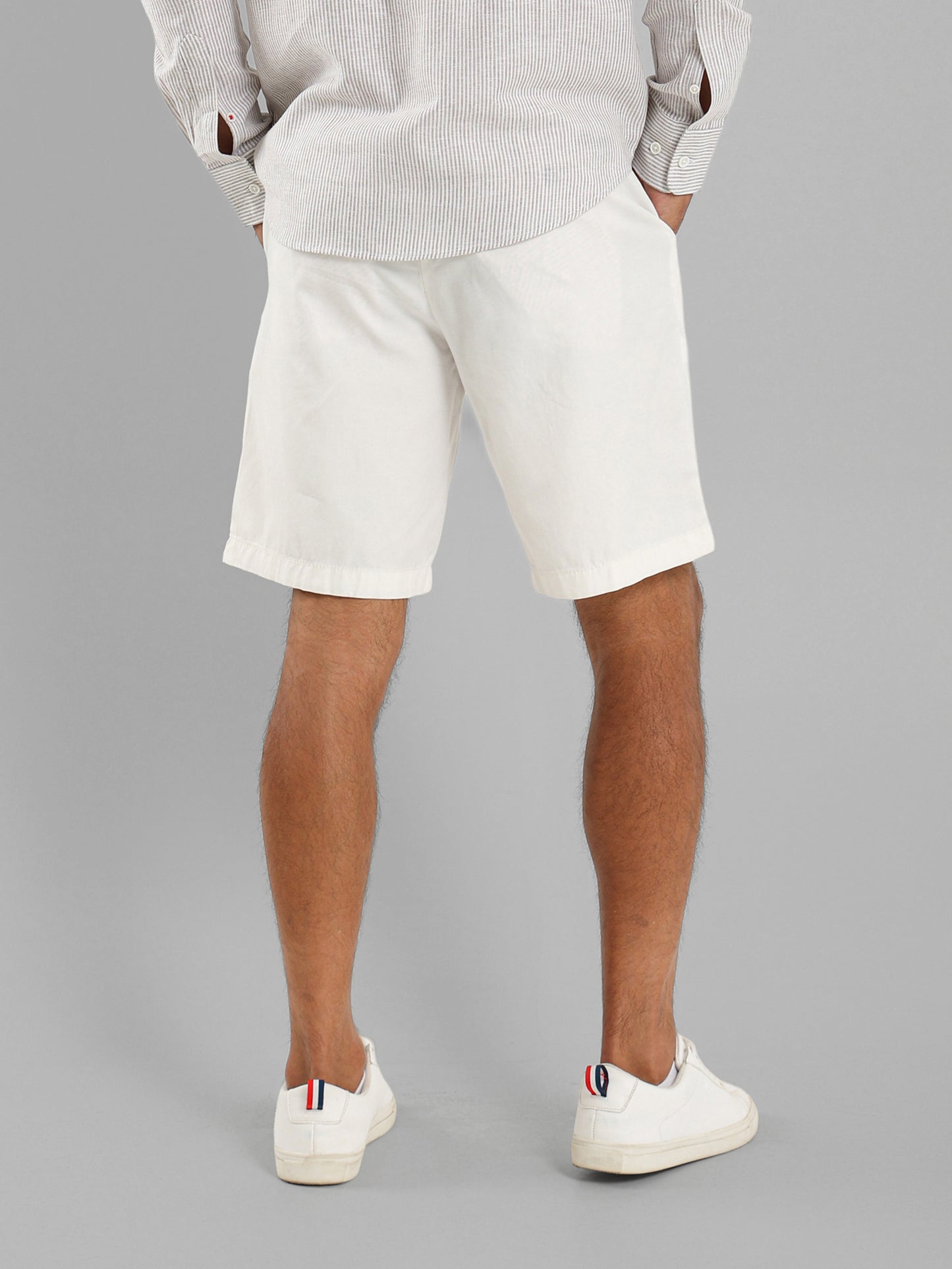 Front Pleats Shorts with Zip Secure Pocket