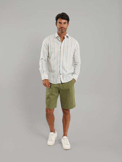 Kent Collar Striped Shirt