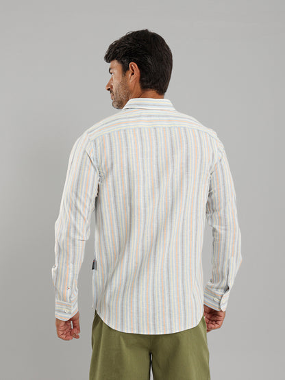 Kent Collar Striped Shirt