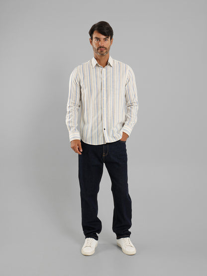 Kent Collar Striped Shirt