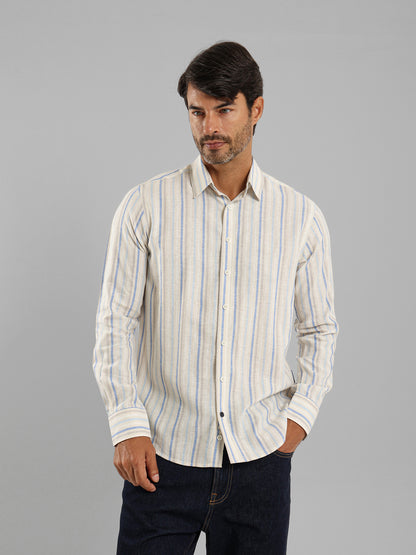 Kent Collar Striped Shirt