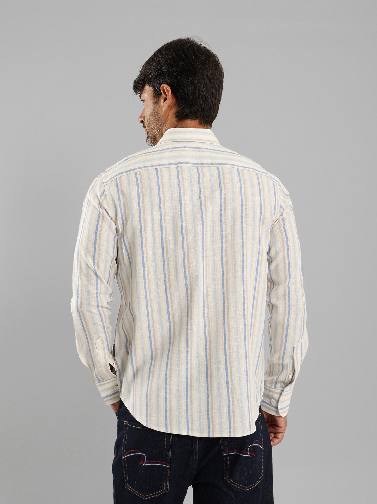 Kent Collar Striped Shirt