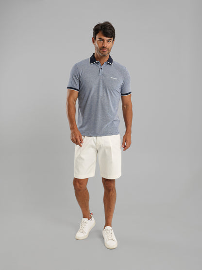 Polo Shirt with Contrast Collar and Cuffs