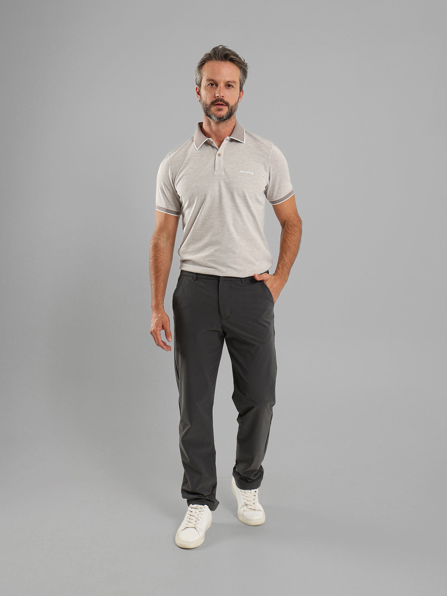 Polo Shirt with Contrast Collar and Cuffs