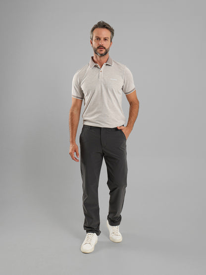 Polo Shirt with Contrast Collar and Cuffs