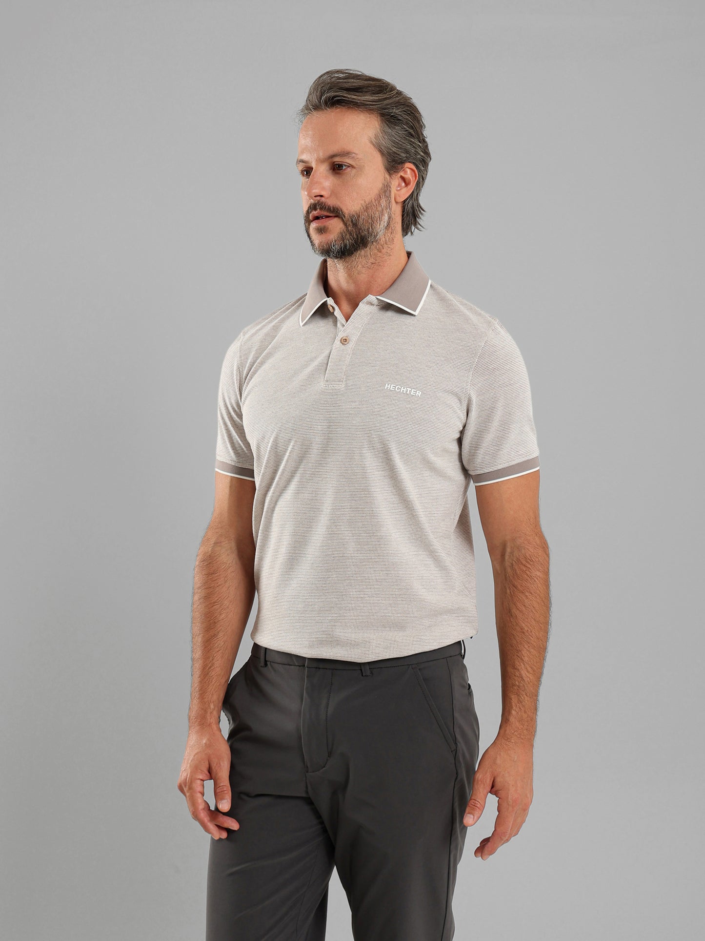 Polo Shirt with Contrast Collar and Cuffs