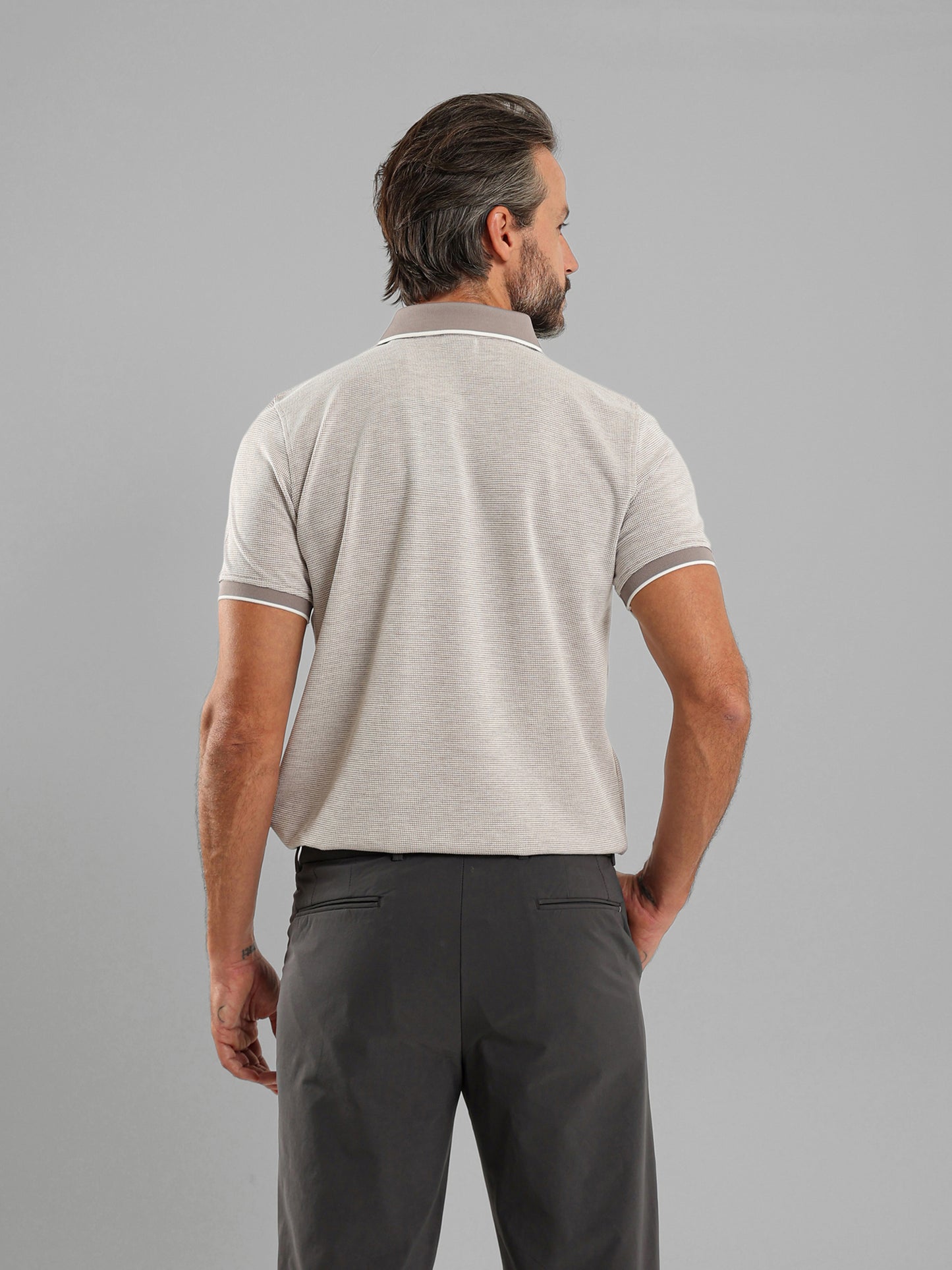 Polo Shirt with Contrast Collar and Cuffs